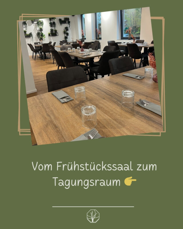 Vom Frühstück direkt ins Meeting – und das alles in Rekordzeit! ☕➡️💻
Heute zeigen wir euch, wie unser Team die Tische rückt, Stühle stellt und Technik aufbaut, damit aus unserem Frühstückssaal im Handumdrehen ein moderner Tagungsraum wird. ✨

So flexibel sind unsere Räume – für Workshops, Seminare oder Meetings mit Wohlfühl-Faktor! 🤍

📩 Lust, eure nächste Tagung bei uns live zu erleben? Schreibt uns einfach und wir finden das perfekte Setup für euch!